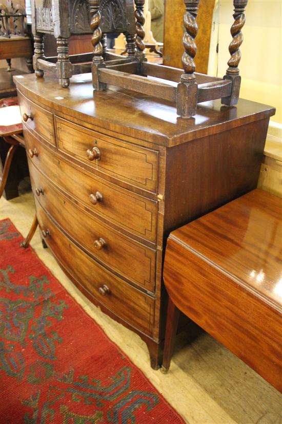 Mahogany bow front chest of drawers